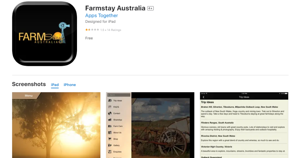Farmstay Australia app